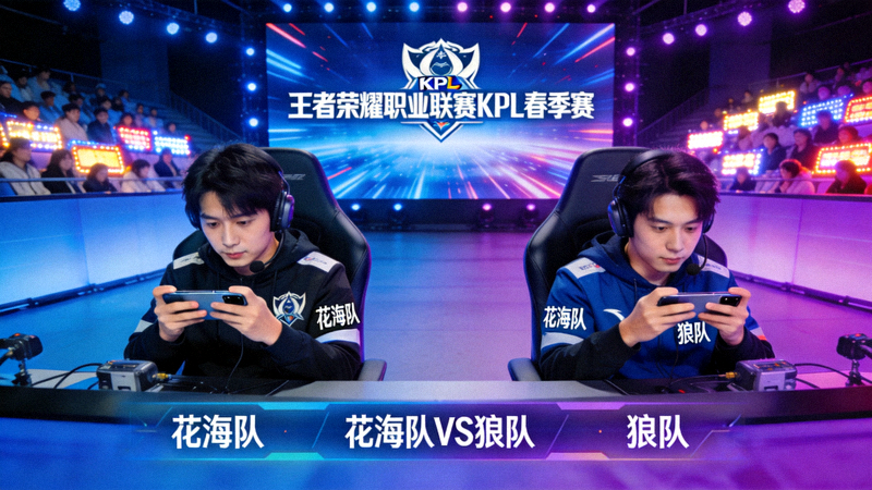 王者荣耀职业联赛KPL春季赛的花海队对战狼队画面