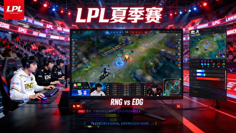 英雄联盟职业联赛LPL夏季赛RNG对战EDG的直播画面